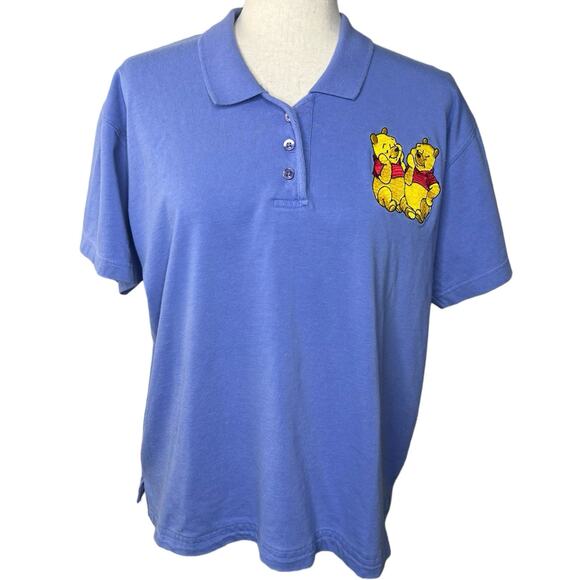 Vintage Disney Womens Size L Winnie the Pooh Embroidered Short Sleeve Polo Shirt - Picture 2 of 12